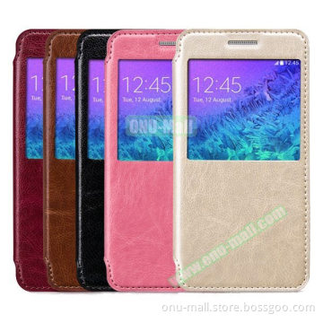 Folding Style Shockproof Flip Cover Leather Case for HTC One M9 with Display Window